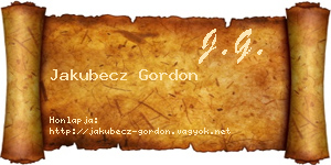 Jakubecz Gordon névjegykártya